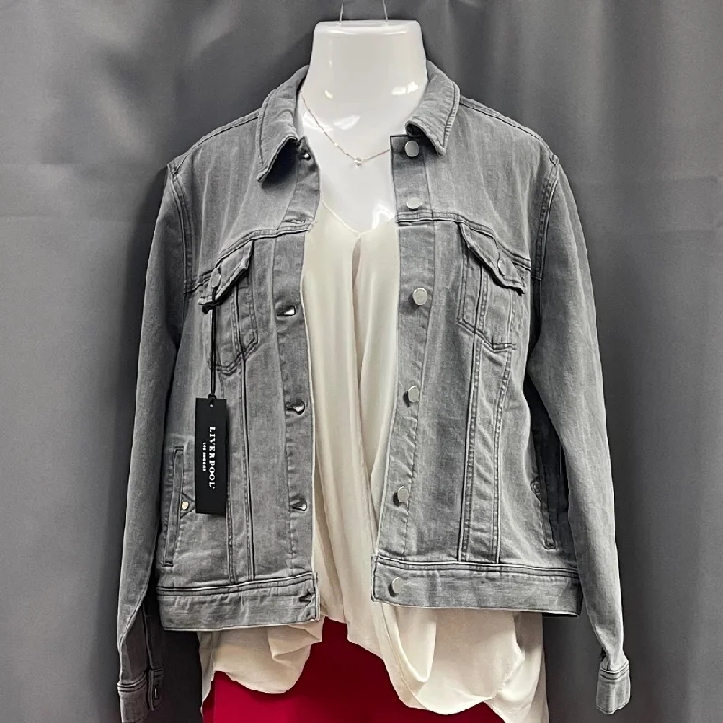 Liverpool Plus Size Denim Jacket (Leighton) Bomber Jacket Anorak Windbreaker
