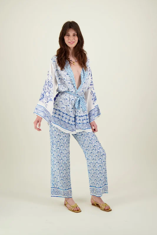Lucia Kimono Belted Jacket Welt Pockets Slit Pockets Flap Pockets