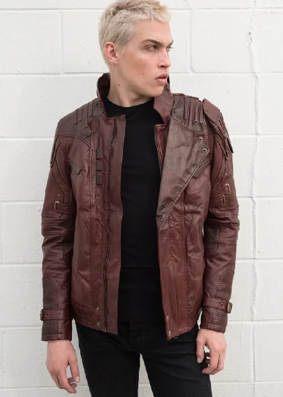 Men's Star Lord Guardians of The Galaxy Red Leather Jacket Lace Jacket Ribbed Jacket Sequined Jacket Men's Star Lord Guardians of The Galaxy Red Leather Jacket Lace Jacket Ribbed Jacket Sequined Jacket