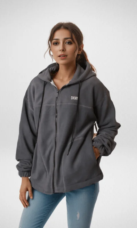 (ORIGINAL) DKNY Women Jacket - Grey Print Jacket Jacquard Jacket Embroidered Jacket (ORIGINAL) DKNY Women Jacket - Grey Print Jacket Jacquard Jacket Embroidered Jacket