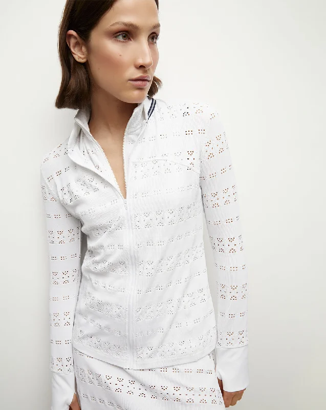 Performance Lace Jacket Notch Collar Peter Pan Collar Cowl Neck