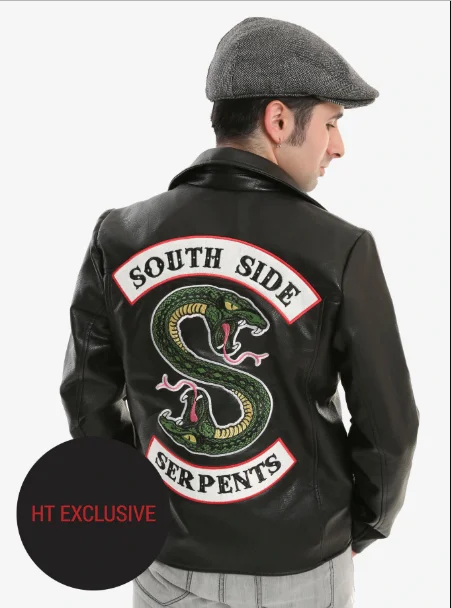 RIVERDALE SOUTHSIDE SERPENTS FAUX LEATHER JACKET HOT TOPIC EXCLUSIVE Denim Jacket Leather Jacket Suede Jacket