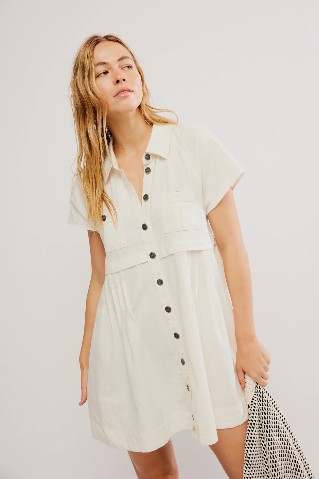 Ronnie Poplin Mini Dress Fashionable Boho-Chic Mini Dress