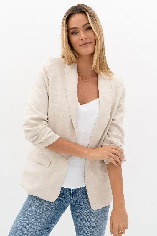 Seville Natural Linen Jacket Insulated Jacket Fitted Jacket Loose Jacket