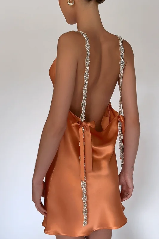 SOFIA MINI DRESS - CORAL SILK Classic Shift Mini Dress