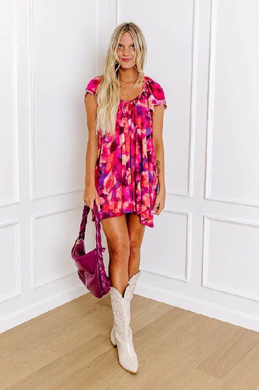 Southern Flair Floral Mini Dress Cozy Jersey Mini Dress