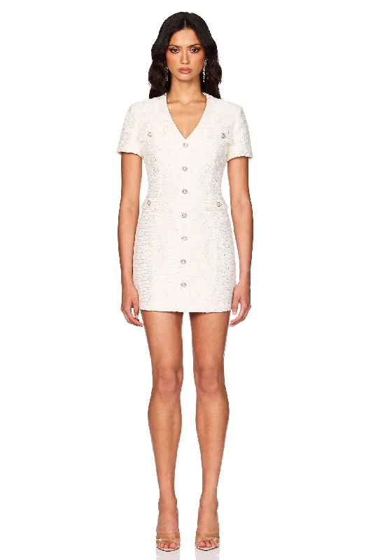 Tarsha Tweed Mini Dress Fashionable A-Line Mini Dress
