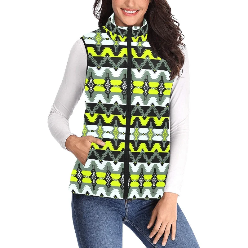 Two Spirit Medicine Women's Padded Vest Jacket Knit Fabric Woven Fabric Fleece Fabric Two Spirit Medicine Women's Padded Vest Jacket Knit Fabric Woven Fabric Fleece Fabric