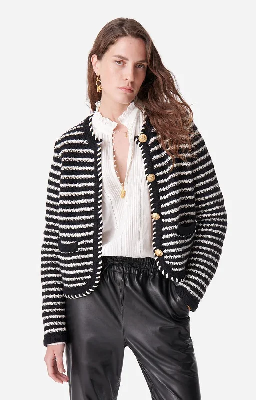 Jacket Daya 4hvc07-v03358 Noir-Ecru Jersey Jacket Tulle Jacket Batik Jacket