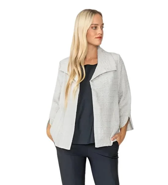 IC Collection Jacquard Open Front Jacket in Light Taupe - 6289J-TP Lace Jacket Ribbed Jacket Sequined Jacket IC Collection Jacquard Open Front Jacket in Light Taupe - 6289J-TP Lace Jacket Ribbed Jacket Sequined Jacket