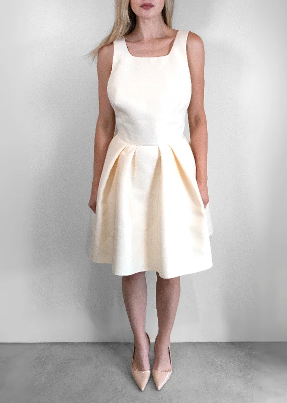 Christian Dior Open Back Wool and Silk Blend Mini Dress Elegant Lace-Up Mini Dress
