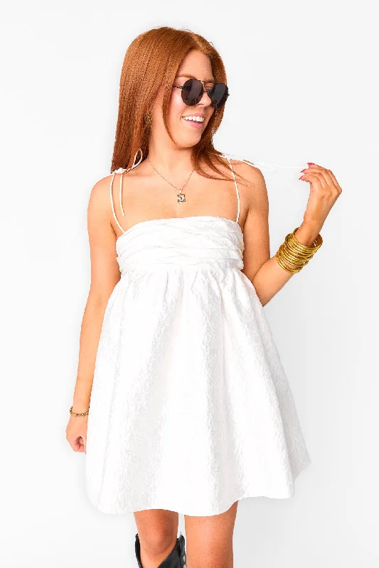 Ken Mini Dress - Cloud Comfortable Off-Shoulder Mini Dress