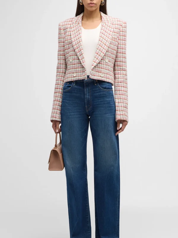 Kyle Tweed Jacket Notch Collar Peter Pan Collar Cowl Neck