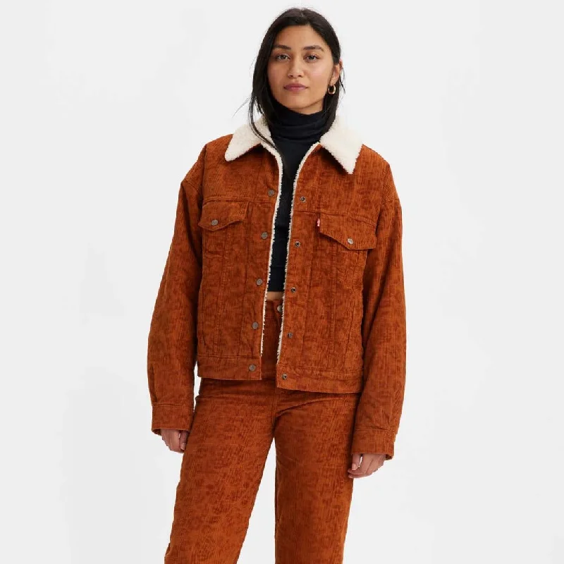 90S SHERPA TRUCKER JACKET - GINGER BREAD Stand-Up Collar Roll-Neck Collar Turtle Neck 90S SHERPA TRUCKER JACKET - GINGER BREAD Stand-Up Collar Roll-Neck Collar Turtle Neck