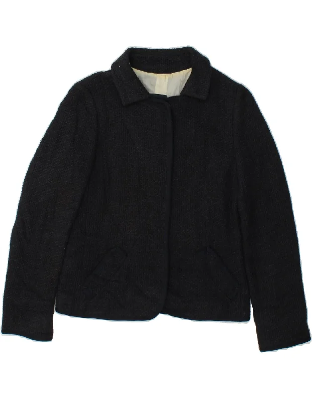 MAX MARA Womens Blazer Jacket UK 10 Small Navy Blue Cotton Chenille Fabric Brocade Fabric Lace Fabric MAX MARA Womens Blazer Jacket UK 10 Small Navy Blue Cotton Chenille Fabric Brocade Fabric Lace Fabric