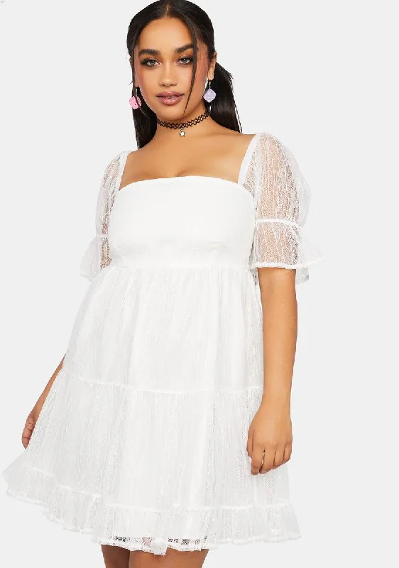 Plus Short-Notice Nuptials Mini Dress Comfortable Linen Mini Dress
