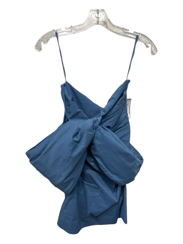 Sir. The Label Size 1/S Blue cotton & polyamide Sleeveless Ruched Mini Dress Chic Bohemian Mini Dress
