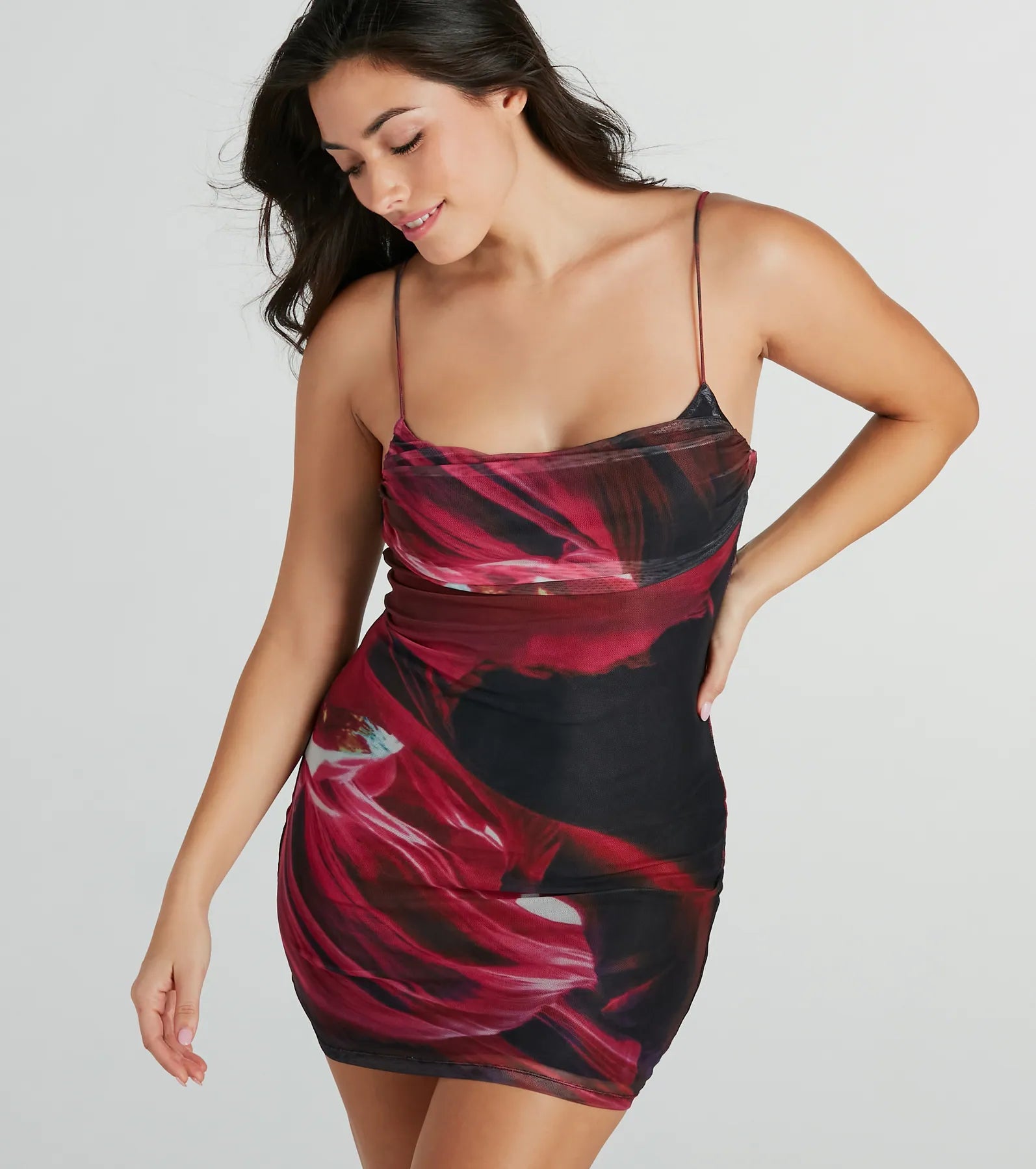 So Fab Marble Print Mesh Mini Dress Classic Striped Mini Dress