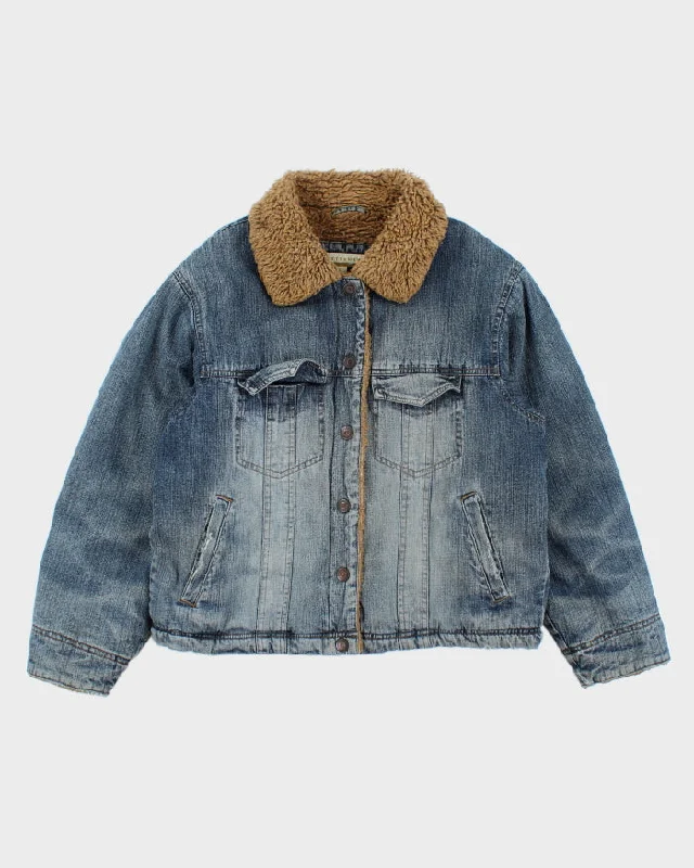 Vintage 90's Wrangler Teddy Lined Denim Jacket - S Zippered Jacket Buttoned Jacket Snapped Jacket Vintage 90's Wrangler Teddy Lined Denim Jacket - S Zippered Jacket Buttoned Jacket Snapped Jacket
