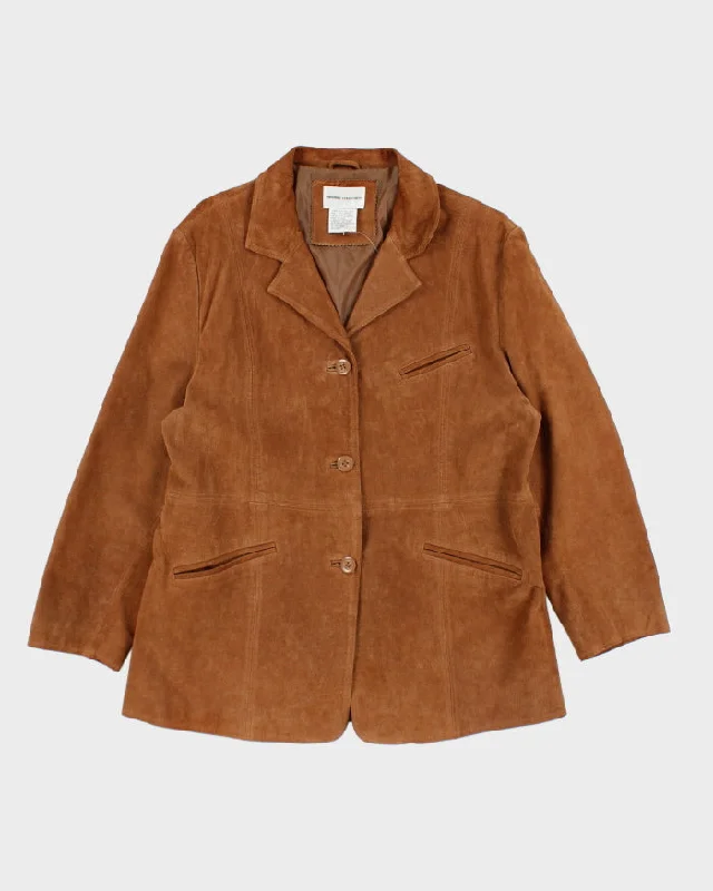 Vintage Premier Collection Brown Leather Jacket - XL Denim Fabric Leather Fabric Suede Fabric Vintage Premier Collection Brown Leather Jacket - XL Denim Fabric Leather Fabric Suede Fabric