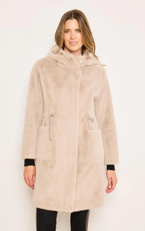 Violanti- Faux Fur 3/4 Jacket Rayon Jacket Velvet Jacket Corduroy Jacket