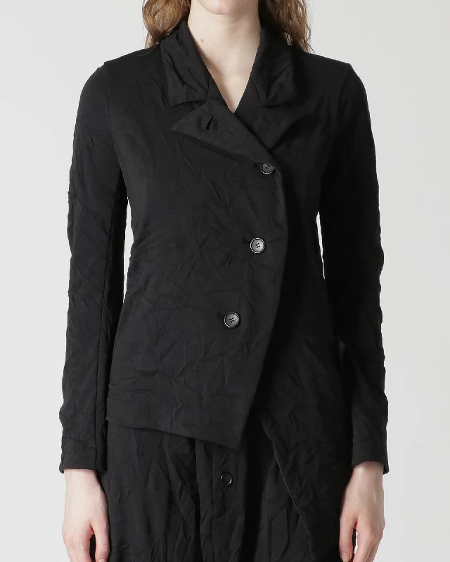 Asymmetrical 4 Button Jacket Hoodie Zip-Up Jacket Button-Up Jacket