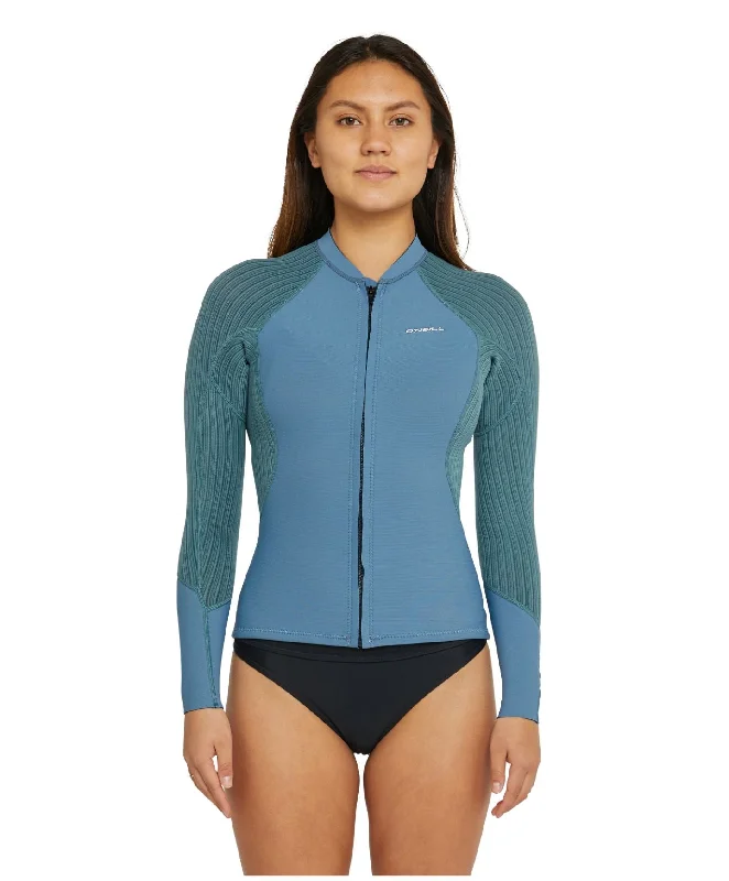Women's HyperFreak FZ LS Wetsuit Jacket 2mm/1.5mm - Dusty Blue Satin Fabric Silk Fabric Chiffon Fabric Women's HyperFreak FZ LS Wetsuit Jacket 2mm/1.5mm - Dusty Blue Satin Fabric Silk Fabric Chiffon Fabric