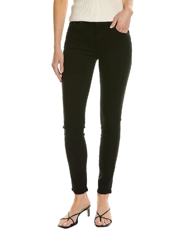 7 For All Mankind Gwenevere Night Black Straight Jean Stylish High-Waisted Denim
