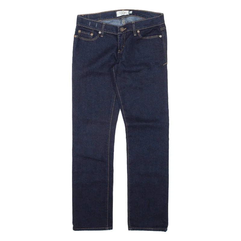 ABERCROMBIE & FITCH Jeans Blue Denim Slim Straight Womens W28 L27 Chic Rolled Cuff Denim Jeans ABERCROMBIE & FITCH Jeans Blue Denim Slim Straight Womens W28 L27 Chic Rolled Cuff Denim Jeans