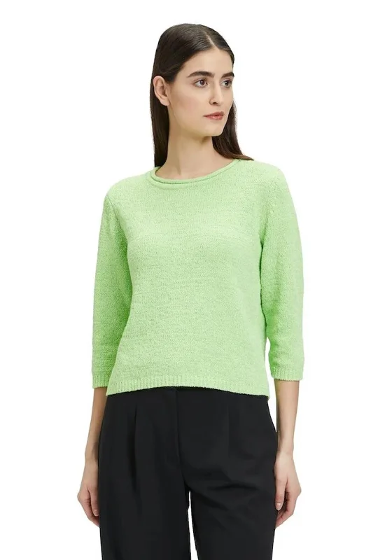 Betty Barclay Knit Cropped Sleeve Jumper, Green Spandex Blend Rayon Blend Denim Blend Betty Barclay Knit Cropped Sleeve Jumper, Green Spandex Blend Rayon Blend Denim Blend