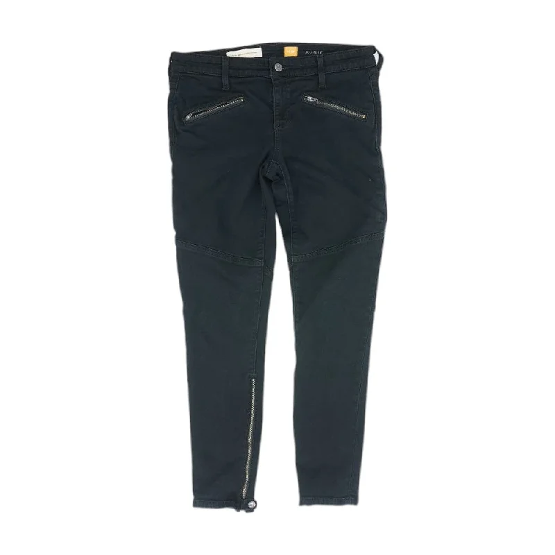Black Solid Slim Leg Jeans Fashionable Relaxed Fit Denim
