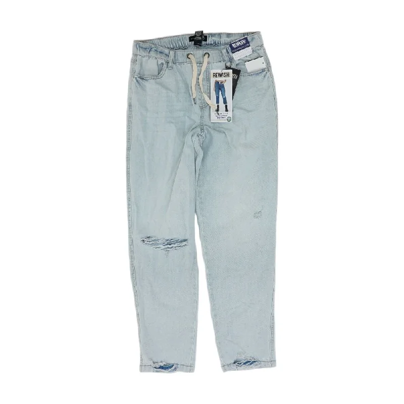 Blue Solid High Rise Jeans Casual Loose Fit Jeans