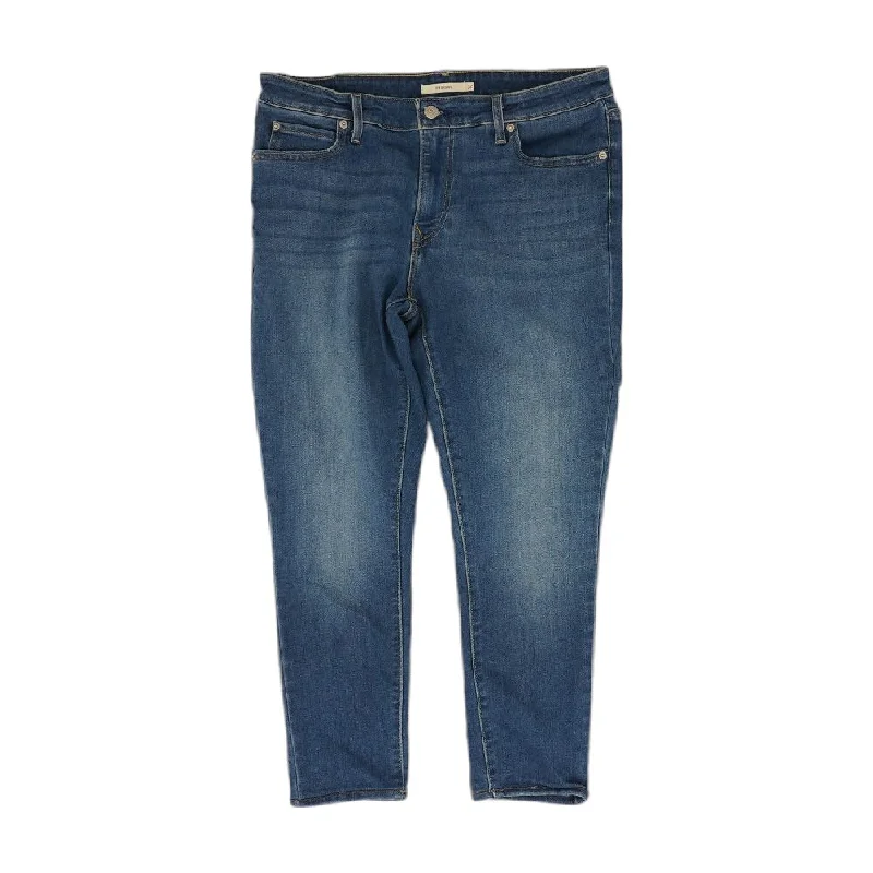 Blue Solid Skinny Leg Jeans Trendy Wide-Legged High-Waist Jeans