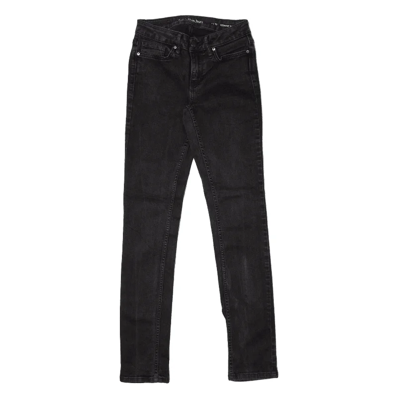 CALVIN KLEIN Jeans Black Denim Slim Skinny Charcoal Wash Womens W24 L32 Trendy Skinny Fit Jeans CALVIN KLEIN Jeans Black Denim Slim Skinny Charcoal Wash Womens W24 L32 Trendy Skinny Fit Jeans