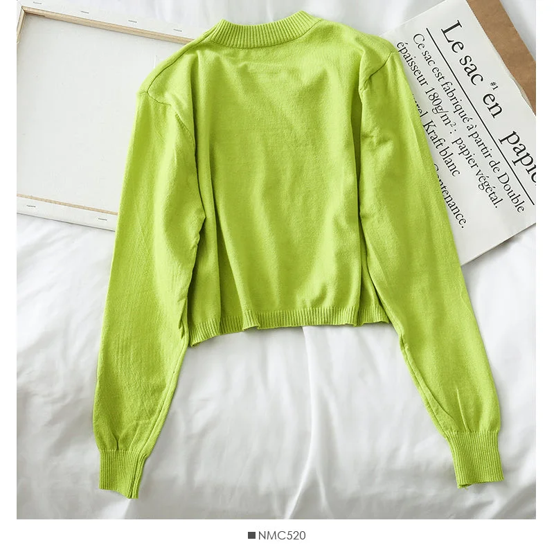 Candy color crew neck Pullover Sweater solid color versatile 1761 Striped Floral Plaid Candy color crew neck Pullover Sweater solid color versatile 1761 Striped Floral Plaid