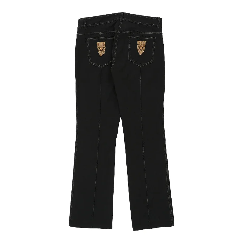 Cavalli Class Jeans - 36W UK 18 Black Cotton Trendy Skinny High-Waist Jeans