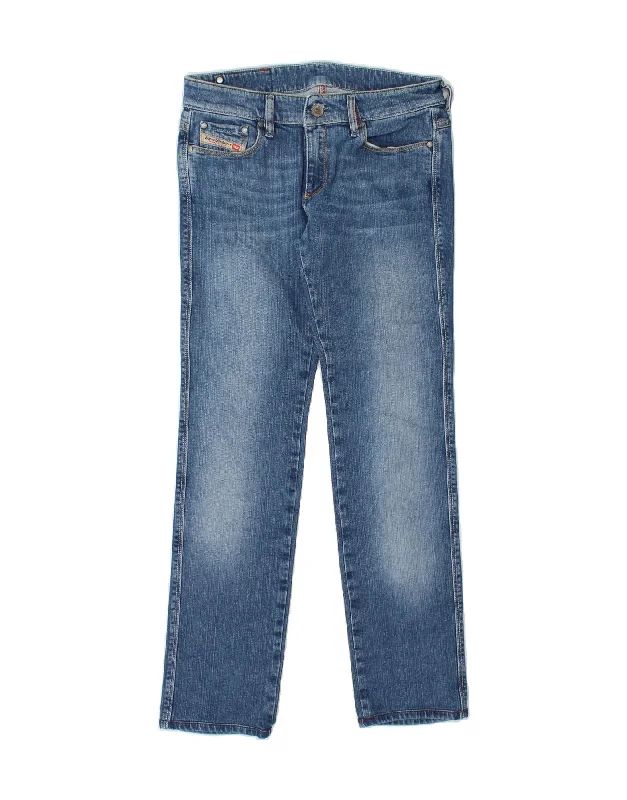 DIESEL Womens Straight Jeans W26 L29  Blue Cotton Casual Distressed Denim Jeans