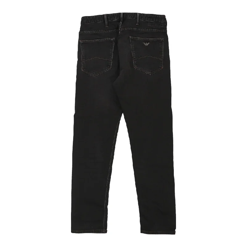 Emporio Armani Jeans - 32W UK 12 Black Cotton Casual Distressed Skinny Jeans