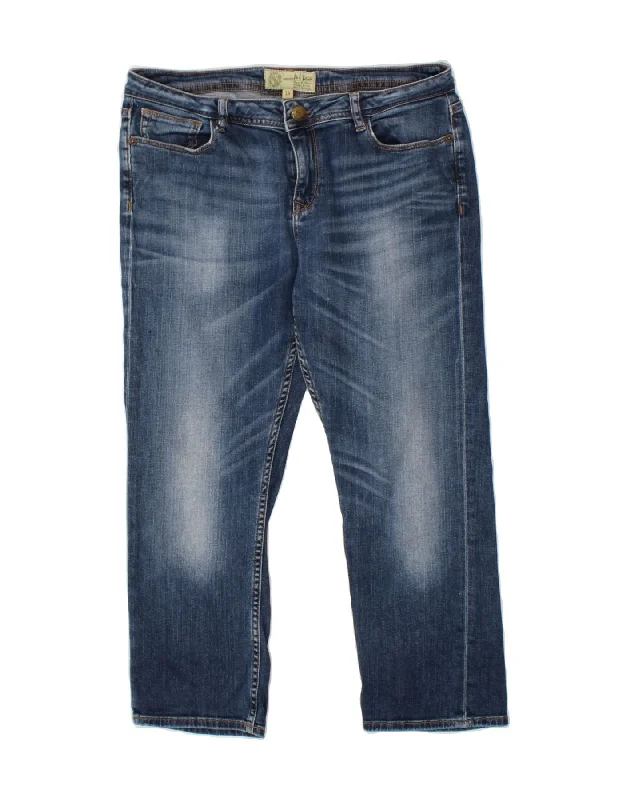 FAT FACE Womens Crop Straight Jeans UK 14 Large W32 L23 Blue Cotton Cozy Stretch High-Waist Jeans FAT FACE Womens Crop Straight Jeans UK 14 Large W32 L23 Blue Cotton Cozy Stretch High-Waist Jeans