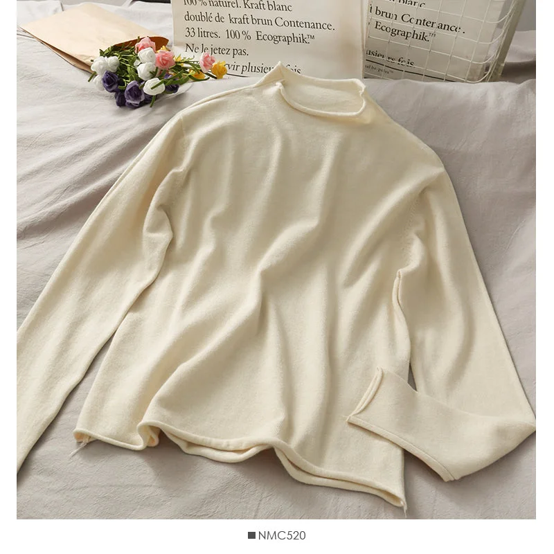 Fine wool solid color versatile loose long sleeve sweater 1762 Terry Blend Velvet Blend Canvas Blend Fine wool solid color versatile loose long sleeve sweater 1762 Terry Blend Velvet Blend Canvas Blend