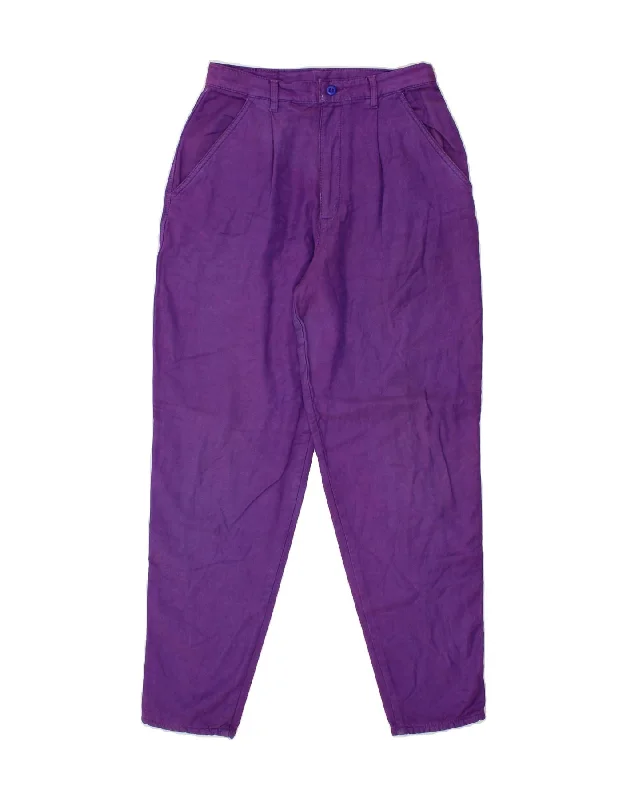 FIORUCCI Womens Tapered Jeans W30 L29  Purple Cotton Elegant Raw Hem Jeans