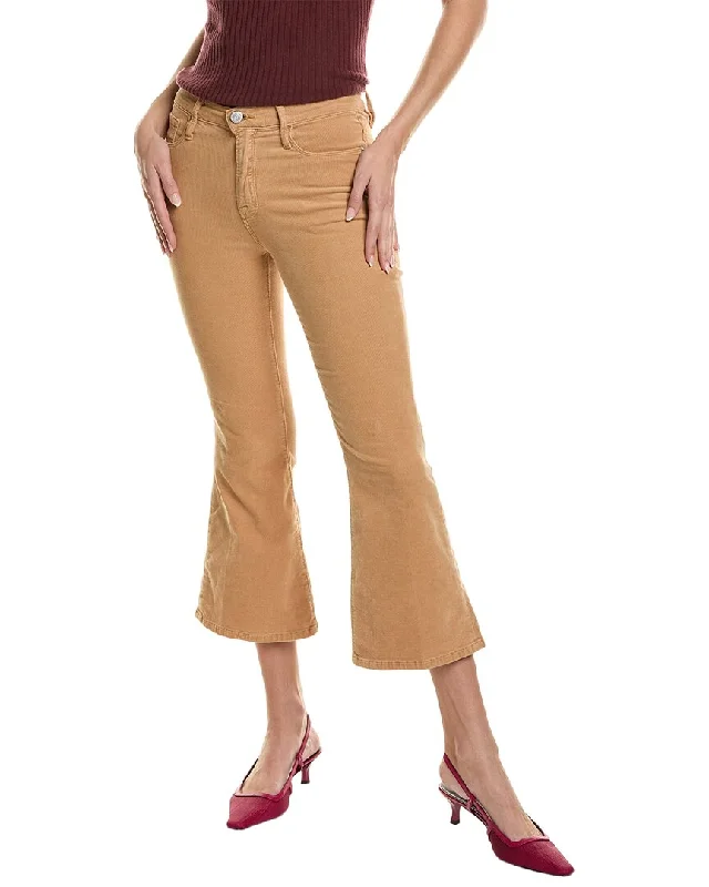 FRAME Denim Le Crop Light Camel Flare Jean Fashionable Raw Hemmed Jeans