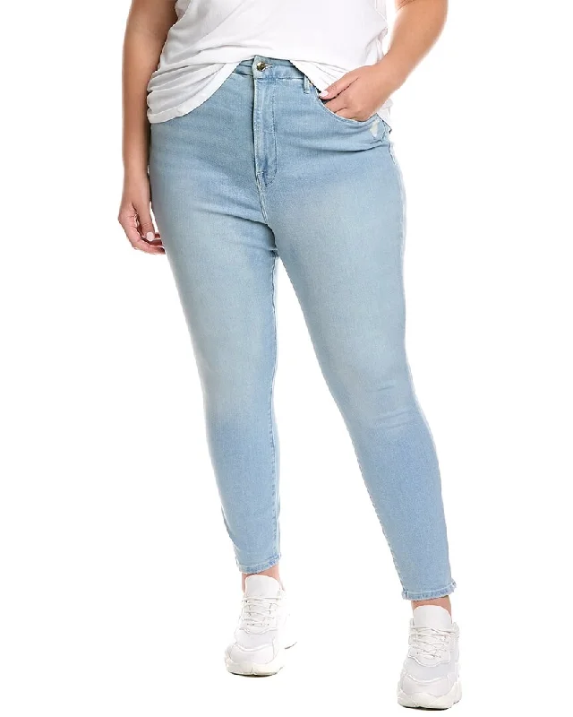 GOOD AMERICAN Good Waist Blue Crop Jean Fashionable Mom Jeans