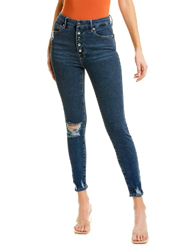 GOOD AMERICAN Good Waist Blue Skinny Jean Trendy Low-Rise Slim Jeans