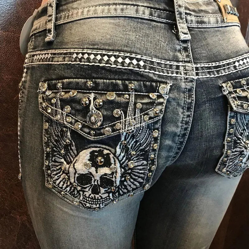 High Waist Women Jeans 2022 Fashion Straight Pants Plus Size Comfortable Jeans Trendy Layered Pocket Jeans