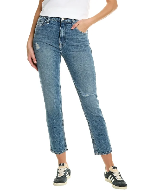 HUDSON Jeans Harlow Ultra High-Rise Nebula Cigarette Ankle Jean Fashionable Raw Edge Jeans