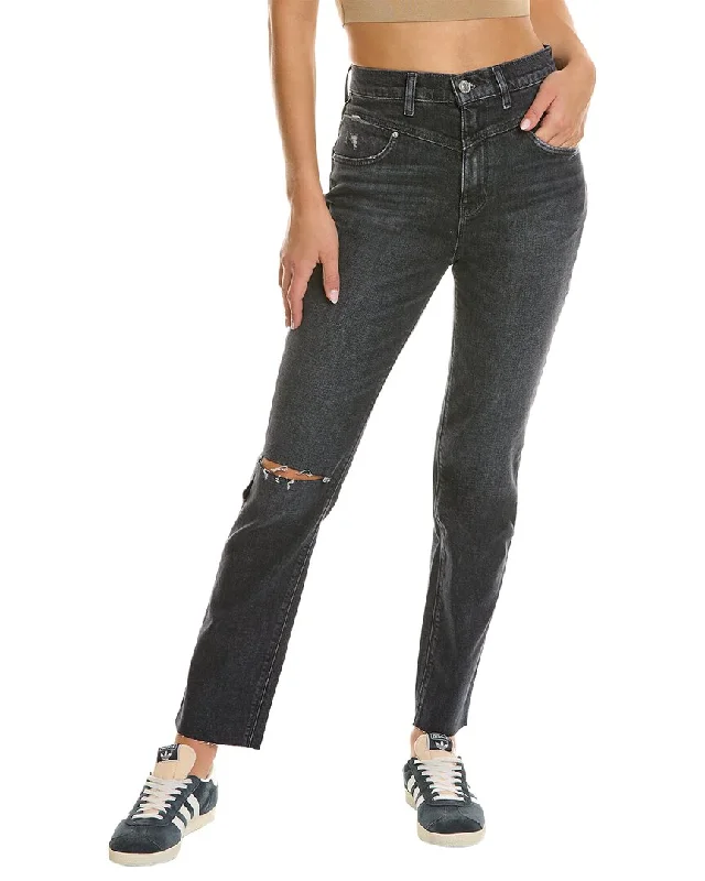 HUDSON Jeans Holly Washed Black High-Rise Straight Jean Classic Slim Fit Jeans