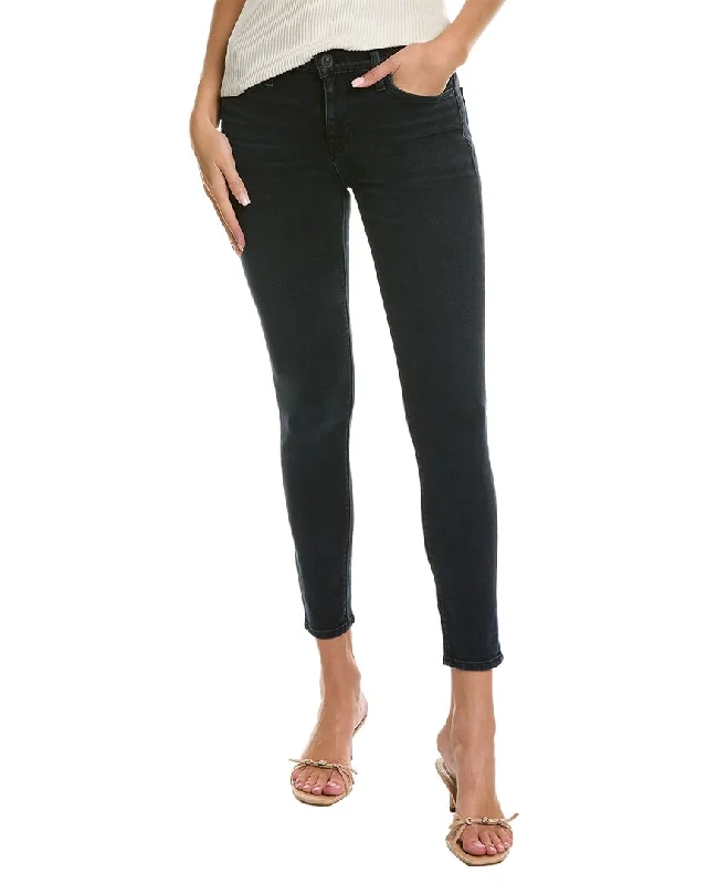 HUDSON Jeans Nico Inked Pitch Super Skinny Ankle Jean Elegant Tapered Leg Denim