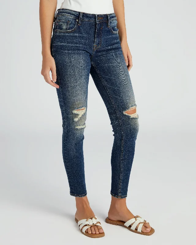 Distressed Jagger Cropped Skinny Jeans Fashionable Mom Jeans
