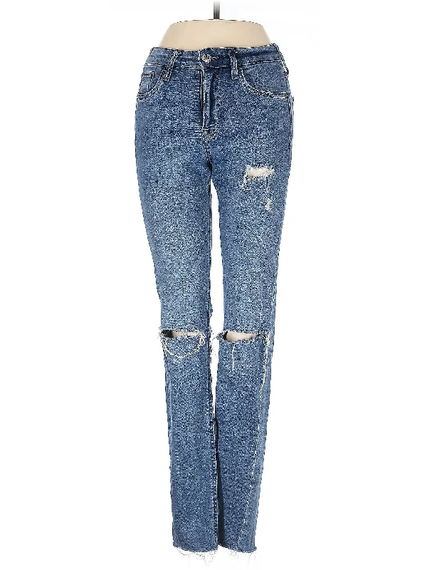 Jeans Comfortable Distressed Straight-Leg Jeans